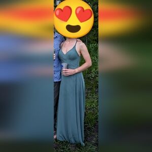 Elegant Green Maxi Dress - Bridesmaid